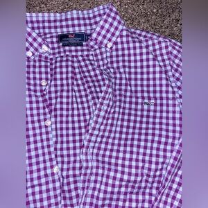 Vineyard Vines Purple Gingham Button-Down Shirt